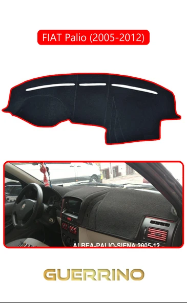 Guerrino  FIAT Palio 2005-2012 Modellerine UygunTORPİDO KORUMA HALISI KIRMIZI KENAR ürün görseli 1