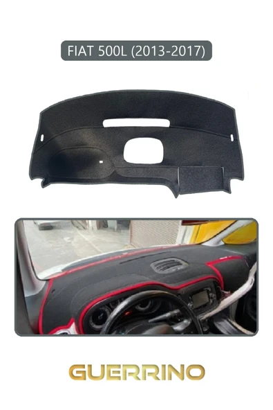 Guerrino  FIAT 500L 2013-2017 Modellerine UygunTORPİDO KORUMA HALISI GRİ KENAR ürün görseli 1