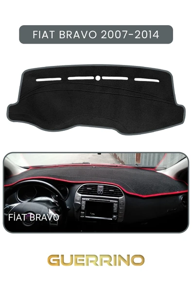 Guerrino  FIAT Bravo 2007-2014 Modellerine UygunTORPİDO KORUMA HALISI GRİ KENAR ürün görseli 1