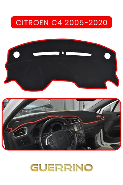 Guerrino  CITROEN C4 2005-2020TORPİDO KORUMA HALISI KIRMIZI KENAR ürün görseli 1