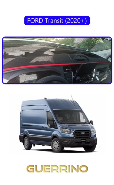 Guerrino  FORD Transit 2020+TORPİDO KORUMA HALISI MAVİ KENAR ürün görseli 1