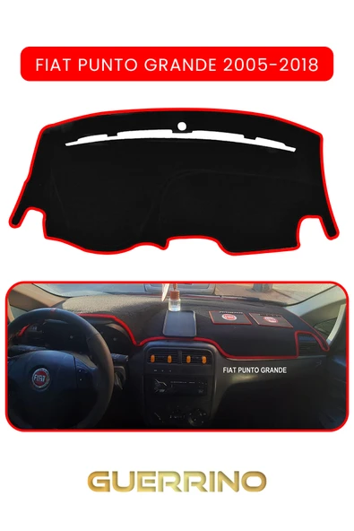 Guerrino  FIAT Punto grande 2005-2018 Modellerine UygunTORPİDO KORUMA HALISI KIRMIZI KENAR ürün görseli 1