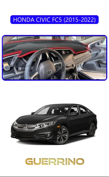 Guerrino  HONDA CIVIC FC5 2015-2022TORPİDO KORUMA HALISI MAVİ KENAR ürün görseli 1