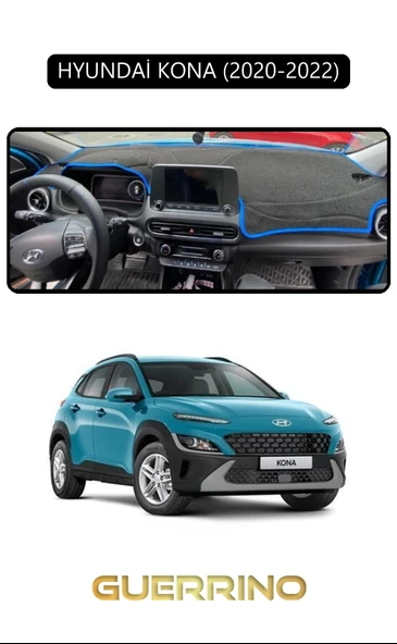 Guerrino  HYUNDAİ KONA 2020-2022TORPİDO KORUMA HALISI SİYAH KENAR ürün görseli 1