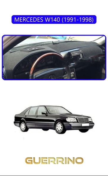 Guerrino  MERCEDES W140 1991-1998TORPİDO KORUMA HALISI MAVİ KENAR ürün görseli 1