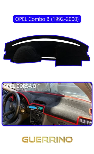 Guerrino  OPEL Corsa B  COMBO B (1992-2000)TORPİDO KORUMA HALISI MAVİ KENAR ürün görseli 1