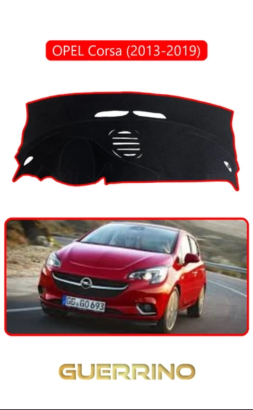 Guerrino  OPEL Corsa (2013-2019)TORPİDO KORUMA HALISI KIRMIZI KENAR ürün görseli 1
