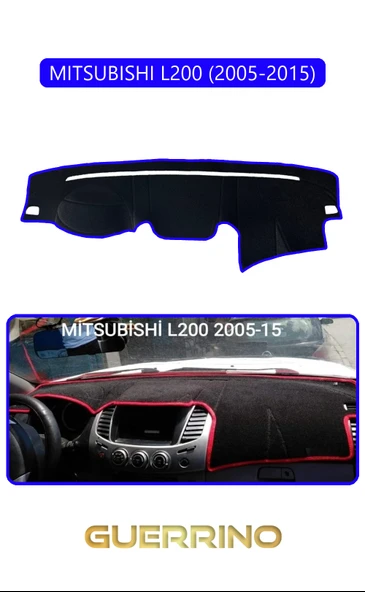 Guerrino  MITSUBISHI L200 2005-2015TORPİDO KORUMA HALISI MAVİ KENAR ürün görseli 1