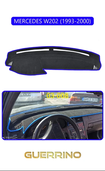 Guerrino  MERCEDES W202 1993-2000TORPİDO KORUMA HALISI MAVİ KENAR ürün görseli 1