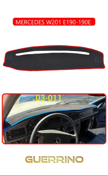 Guerrino  MERCEDES W201 E190-190E TORPİDO KORUMA HALISI KIRMIZI KENAR ürün görseli 1