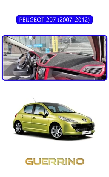 Guerrino  PEUGEOT 207 (2007-2012)TORPİDO KORUMA HALISI MAVİ KENAR ürün görseli 1