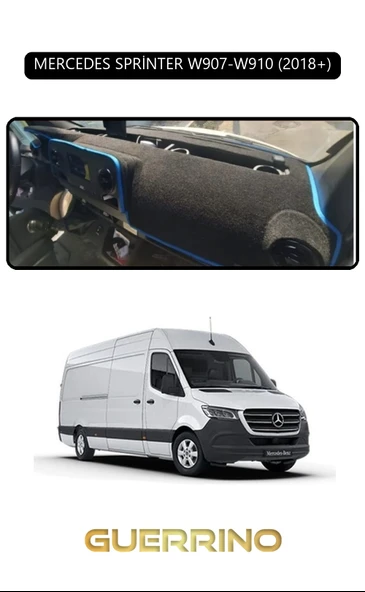 Guerrino  MERCEDES SPRİNTER W907-W910 2018+TORPİDO KORUMA HALISI SİYAH KENAR ürün görseli 1