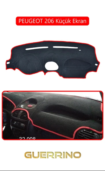 Guerrino  PEUGEOT 206 Küçük EkranTORPİDO KORUMA HALISI KIRMIZI KENAR ürün görseli 1