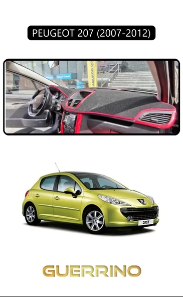 Guerrino  PEUGEOT 207 (2007-2012)TORPİDO KORUMA HALISI SİYAH KENAR ürün görseli 1