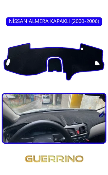 Guerrino  NİSSAN ALMERA KAPAKLI 2000-2006TORPİDO KORUMA HALISI MAVİ KENAR ürün görseli 1