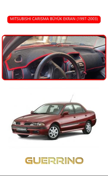 Guerrino  MITSUBISHI CARISMA BÜYÜK EKRAN 1997-2003TORPİDO KORUMA HALISI KIRMIZI KENAR ürün görseli 1