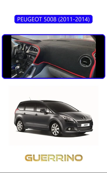 Guerrino  PEUGEOT 5008 (2011-2014)TORPİDO KORUMA HALISI MAVİ KENAR ürün görseli 1