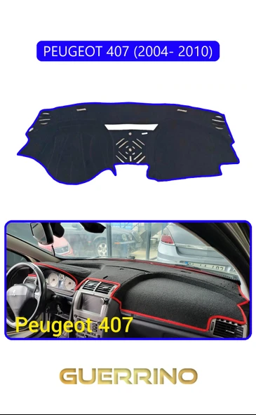 Guerrino  PEUGEOT 407 (2004- 2010)TORPİDO KORUMA HALISI MAVİ KENAR ürün görseli 1