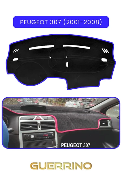 Guerrino  PEUGEOT 307 (2001-2008)TORPİDO KORUMA HALISI MAVİ KENAR ürün görseli 1