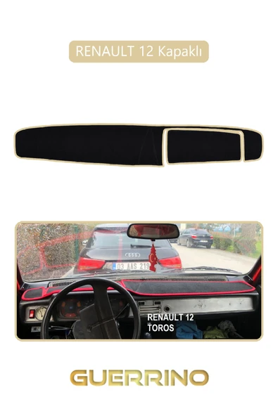 Guerrino  RENAULT 12 - Toros   KAPAKLI TORPİDO KORUMA HALISI BEJ KENAR ürün görseli 1