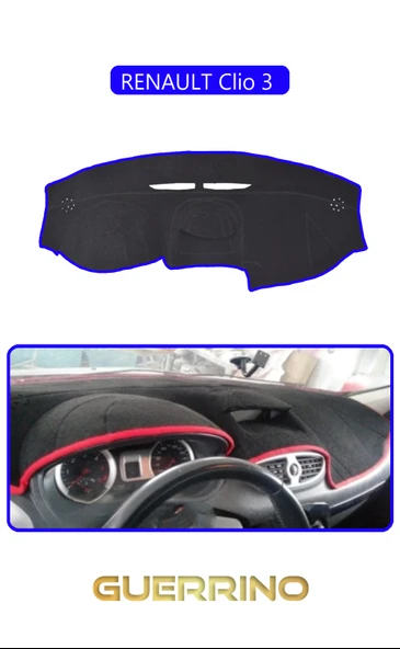 Guerrino  RENAULT Clio 3 TORPİDO KORUMA HALISI MAVİ KENAR ürün görseli 1