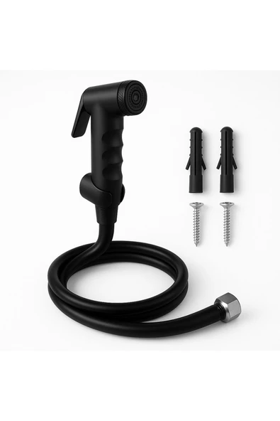 DESIPHON Siyah Taharetmatik Seti - Spiral Plastik Hortum ve Siyah Renk Ergonomik Taharet Tabancası ürün görseli 1