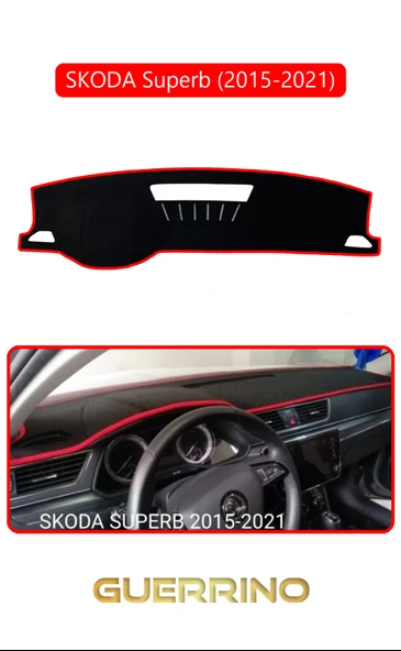 Guerrino  SKODA Superb (2015-2021)TORPİDO KORUMA HALISI KIRMIZI KENAR ürün görseli 1