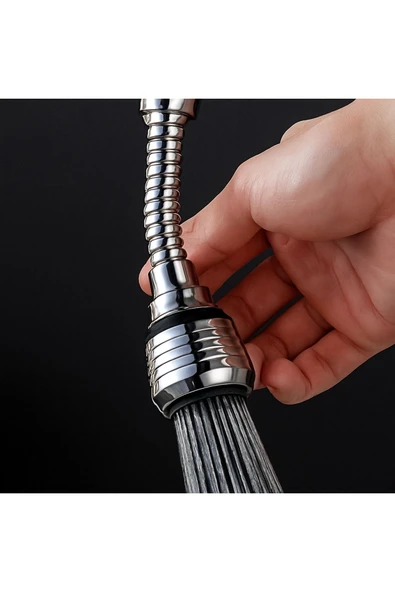 DESIPHON Turbo Flex Esnek Musluk Başlığı 2 Kademeli Ayarlı 360° Dönebilen Su Tasarruflu Başlık ürün görseli 1