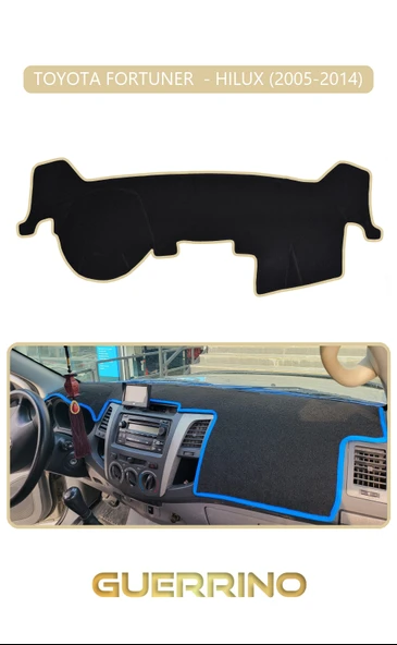 Guerrino  TOYOTA FORTUNER  - HILUX 2005-2014TORPİDO KORUMA HALISI BEJ KENAR ürün görseli 1
