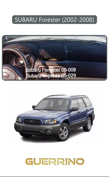 Guerrino  SUBARU Forester (2002-2008)TORPİDO KORUMA HALISI GRİ KENAR ürün görseli 1