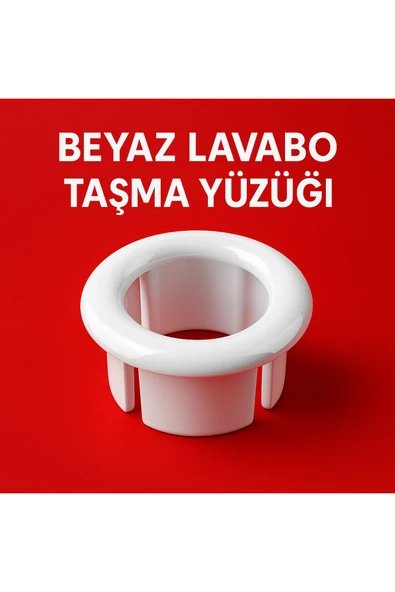DESIPHON ŞIK VE UYUMLU TASARIMIYLA BEYAZ LAVABO TAŞMA YÜZÜĞÜ STANDART MODEL ürün görseli 1