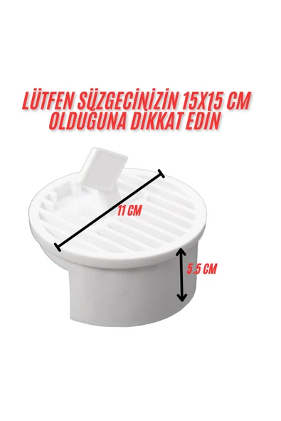 DESIPHON 15x15  Süzgeçler  İçin Gider Kapağı, Yer Süzgeci, Izgarası Gider Kapağı, Yer Süzgeci Süzeği ürün görseli 1