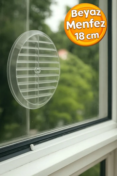 DESIPHON Şeffaf Cam Menfez Kapağı 18 cm Doğalgaz Uyumlu, Estetik ve Hava Geçirgen Tasarım ürün görseli 1