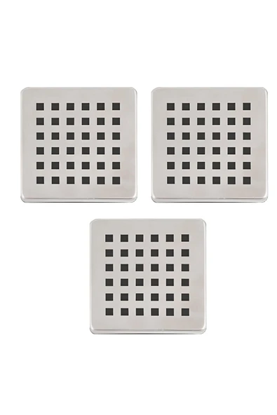 DESIPHON 3 Adet Paslanmaz Çelik Kare Delikli Banyo Yer Süzgeç Izgarası Üst Kapak 10X10 Süzgeç Uyumlu ürün görseli 1