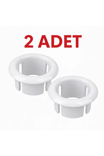 DESIPHON 2 Adet Beyaz Lavabo Taşma Yüzüğü Evye Taşma Deliği Kapağı Plastik Gider Aksesuarı Uyumlu ürün görseli 1