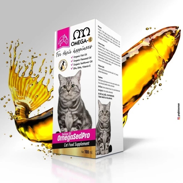 Omega Sedpro Kedi Somon Balık Yağı 100 Ml (omega3-6-9 /vit E) ürün görseli 1