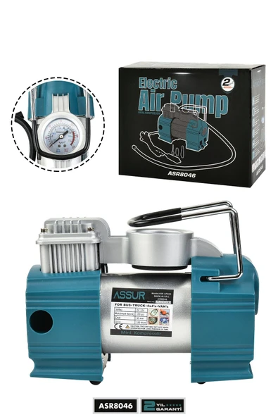Assur 12v Çakmaklık Girişli 150 psi Mini Hava Kompresörü ürün görseli 1