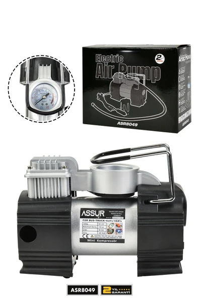 Assur 12v Çakmaklık Girişli 150 psi Mini Hava Kompresörü ürün görseli 1