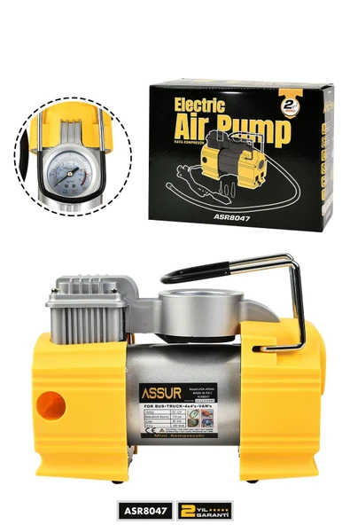 Assur 12v Çakmaklık Girişli 150 psi Mini Hava Kompresörü ürün görseli 1