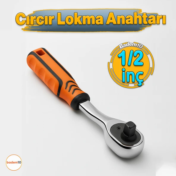Profesyonel Cırcır Kol Lokma Anahtarı 1/2'' – Ergonomik Kaymaz Saplı, Dayanıklı Krom Kaplama ürün görseli 1