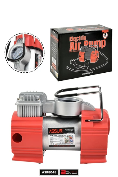 Assur 12v Çakmaklık Girişli 150 psi Mini Hava Kompresörü ürün görseli 1