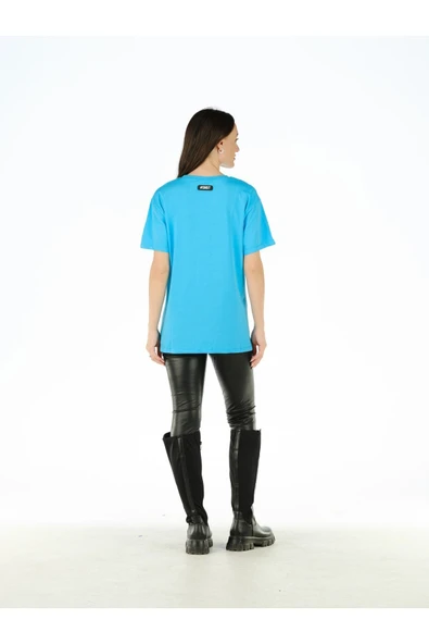 Mavi Baskılı T Shirt - Resim 5