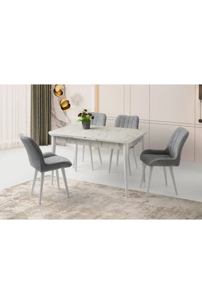 Rüzgar Hg Masa, Alora Sandalye, Marmo, 130x80 ürün görseli 1