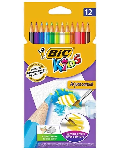 Bic Aquacouleur Kuru Suluboya Kalemi 12Li Tam Boy 313188124 ürün görseli 1