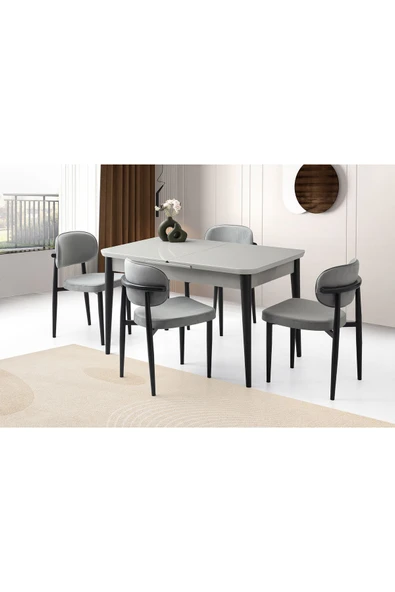 Rüzgar Hg Masa, Perla Sandalye, Açık Gri, 130x80 ürün görseli 1