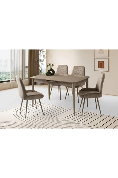Madrid Hg Masa, Alora Sandalye, Cappicino, 130x80 ürün görseli 1