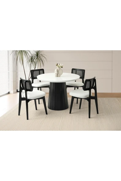 Atina Hg Masa, Zion Sandalye, Kar Beyaz, 100x100 ürün görseli 1