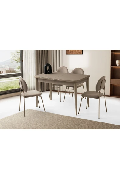 Argun Hg Masa, Nova Sandalye, Cappicino, 120x70 ürün görseli 1