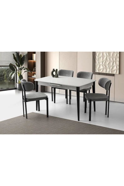 Madrid Hg Masa, Konfor Sandalye, Açık Gri, 130x80 ürün görseli 1