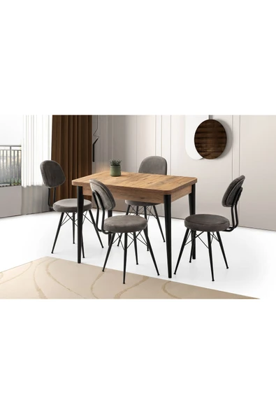 Rotary Masa, Eyfel Sandalye, Dışbudak, 100x65 ürün görseli 1